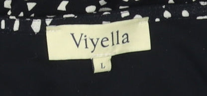 Womens UK Size L Viyella Black  T-Shirt