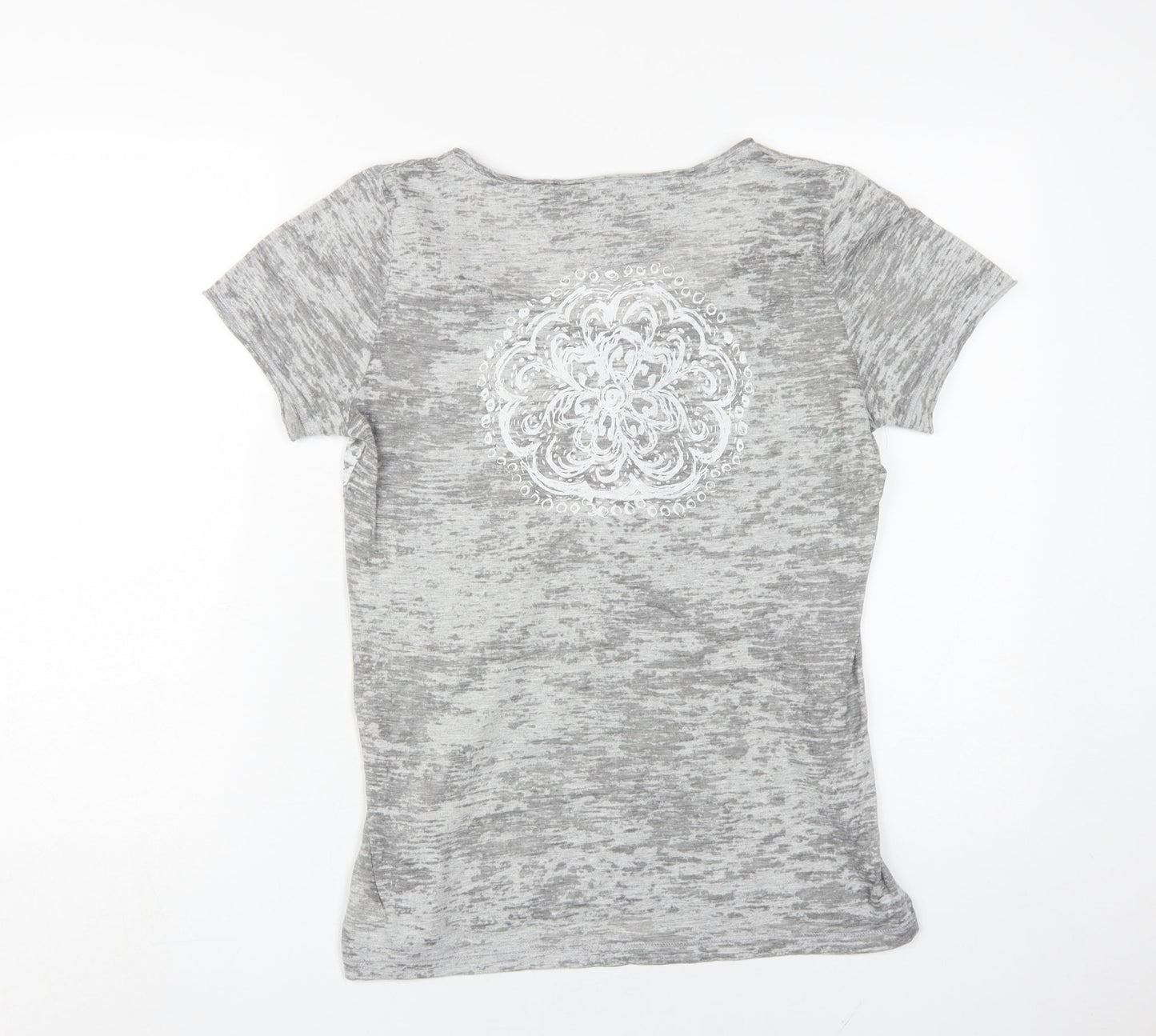 Calvin Klein Women's Grey V-Neck T-Shirt, Size S