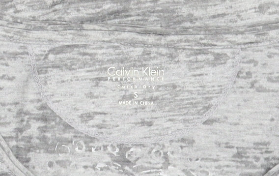 Calvin Klein Women's Grey V-Neck T-Shirt, Size S