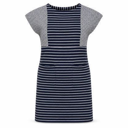 White Stuff Women's Blue Striped Shift Dress Size 10