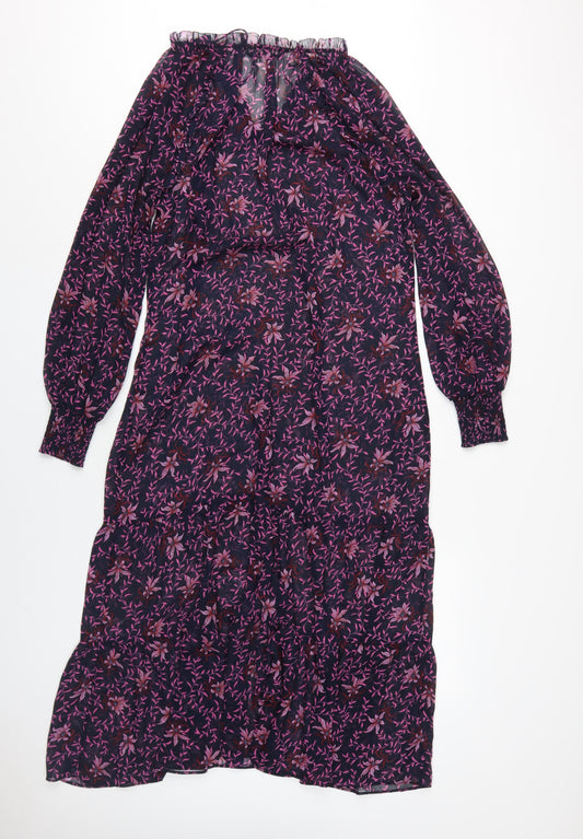 Hush Women's Multicoloured Long Floral Shift Dress