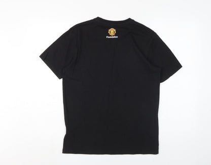 Manchester United Men's Black S T-Shirt, Sports Graphic