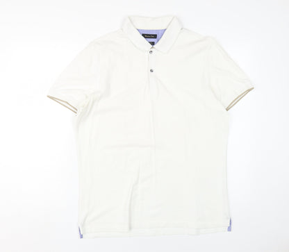 Massimo Dutti Men's Ivory Polo XL Casual Fit
