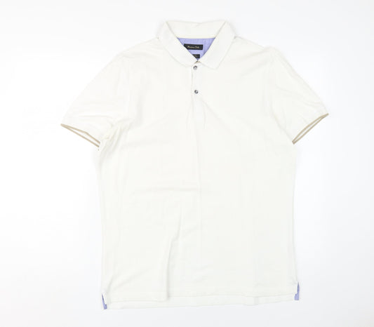 Massimo Dutti Men's Ivory Polo XL Casual Fit