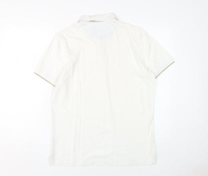 Massimo Dutti Men's Ivory Polo XL Casual Fit