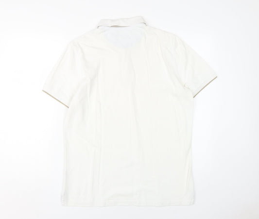 Massimo Dutti Men's Ivory Polo XL Casual Fit
