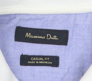 Massimo Dutti Men's Ivory Polo XL Casual Fit