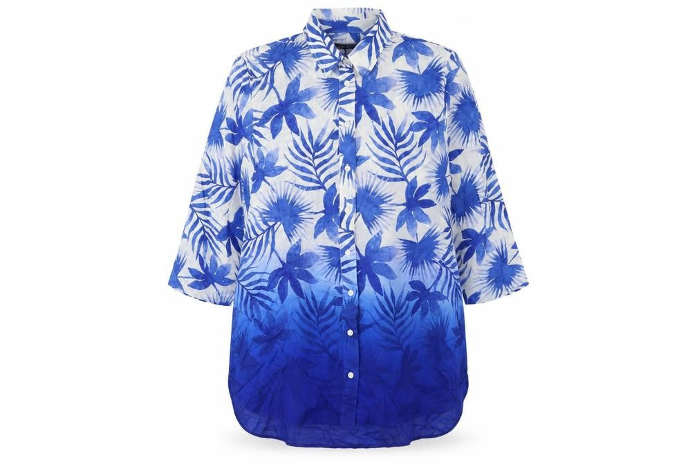 Womens UK Size 16 Marks and Spencer Blue Tunic Button-Up