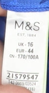 Womens UK Size 16 Marks and Spencer Blue Tunic Button-Up