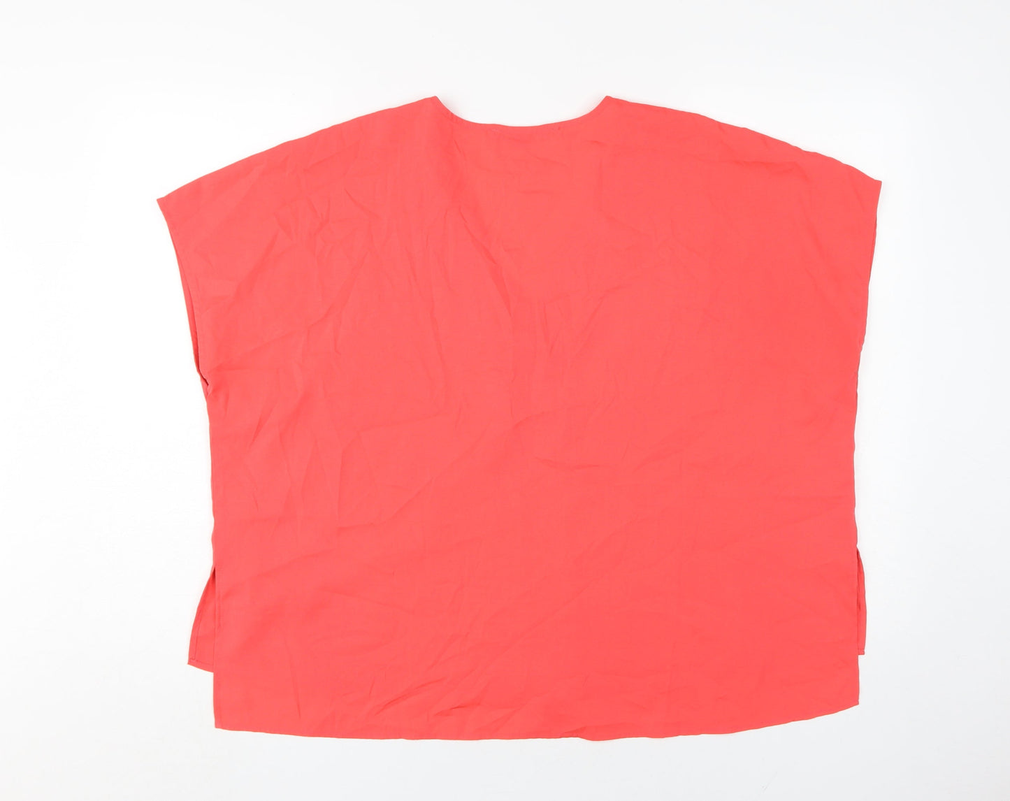 French Connection Women's Red V-Neck Basic T-Shirt M