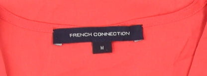 French Connection Women's Red V-Neck Basic T-Shirt M