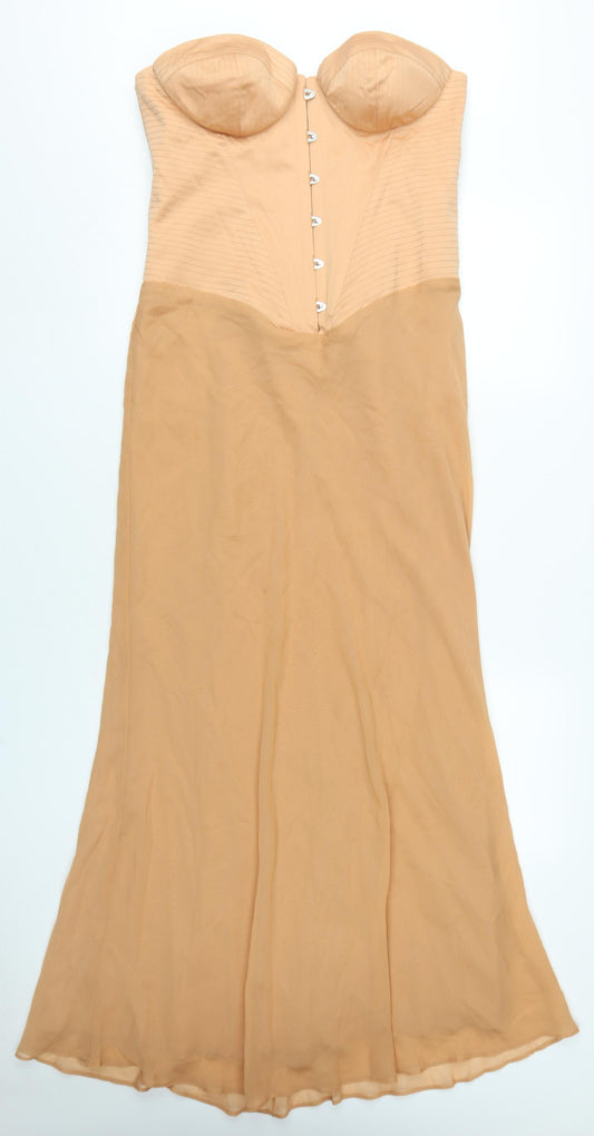 ASOS DESIGN Women’s Beige Strapless Long Dress - Size 12