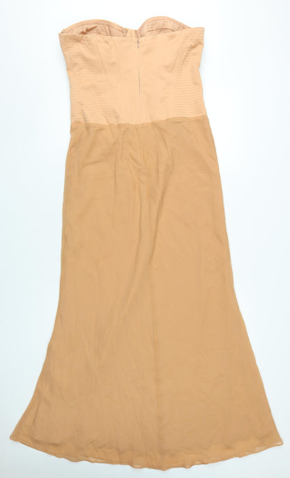 ASOS DESIGN Women’s Beige Strapless Long Dress - Size 12