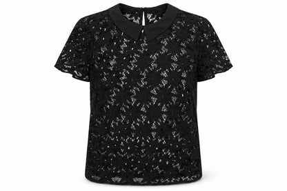 Womens UK Size 10 By Henry Holland Black Lace Blouse
