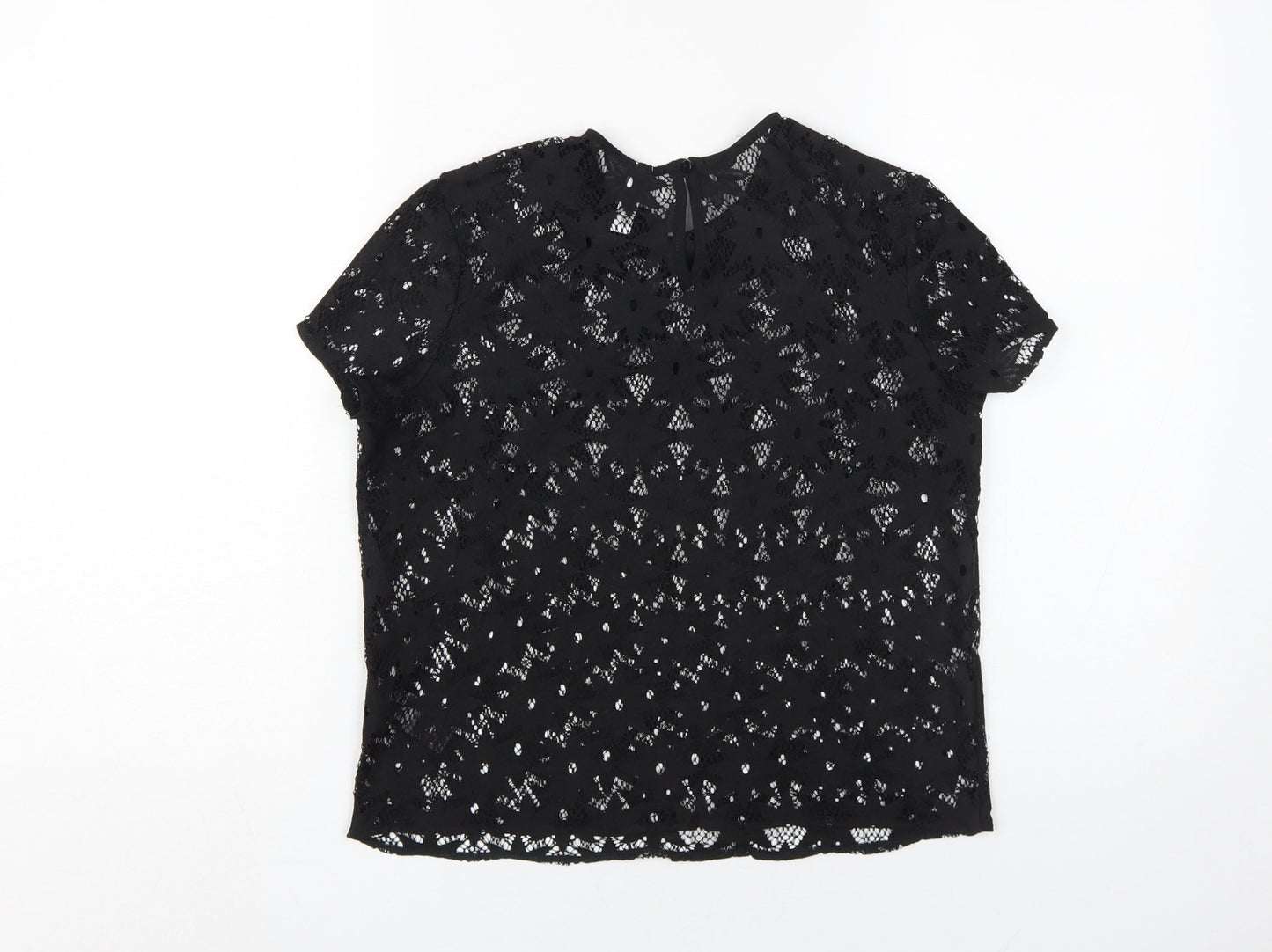 Womens UK Size 10 By Henry Holland Black Lace Blouse