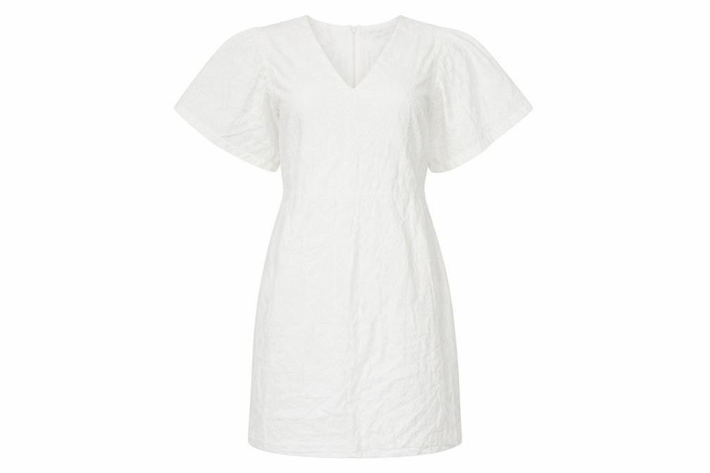 Great Plains Women's White V-Neck Shift Dress Size 10
