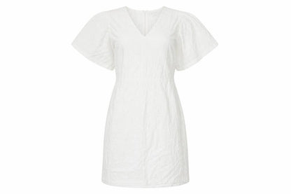 Great Plains Women's White V-Neck Shift Dress Size 10
