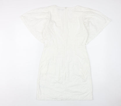 Great Plains Women's White V-Neck Shift Dress Size 10