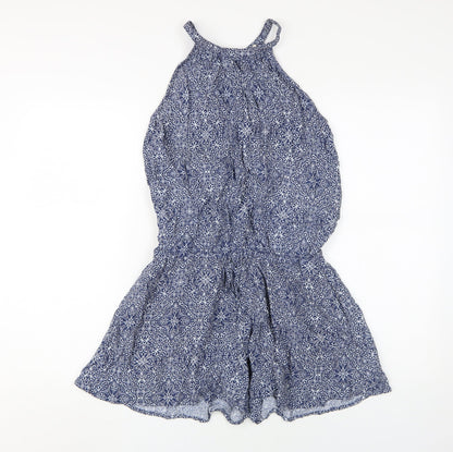 Gap Women's Blue XS Halter Geometric Playsuit