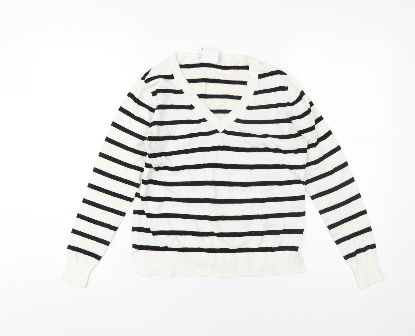 Lefties Women's XS Black Striped Pullover Jumper