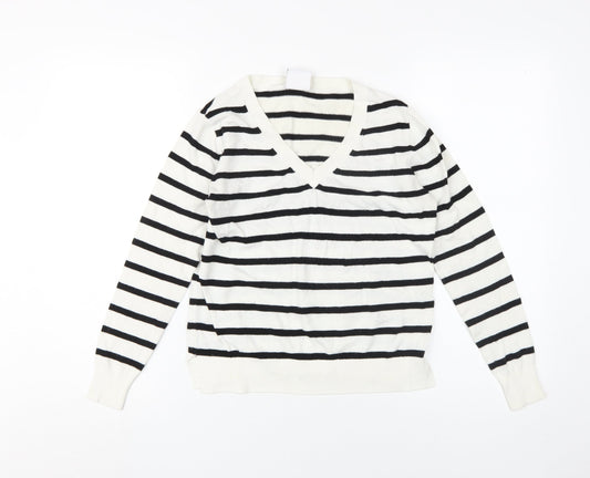 Lefties Women's XS Black Striped Pullover Jumper