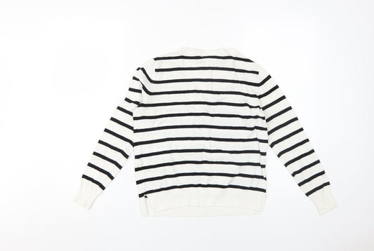 Lefties Women's XS Black Striped Pullover Jumper