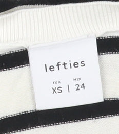 Lefties Women's XS Black Striped Pullover Jumper