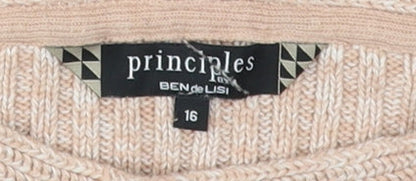 Womens UK Size 16 Principles Beige Pullover Jumper
