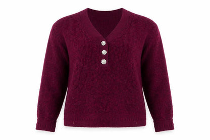 Womens UK Size L NEXT Red Henley Jumper