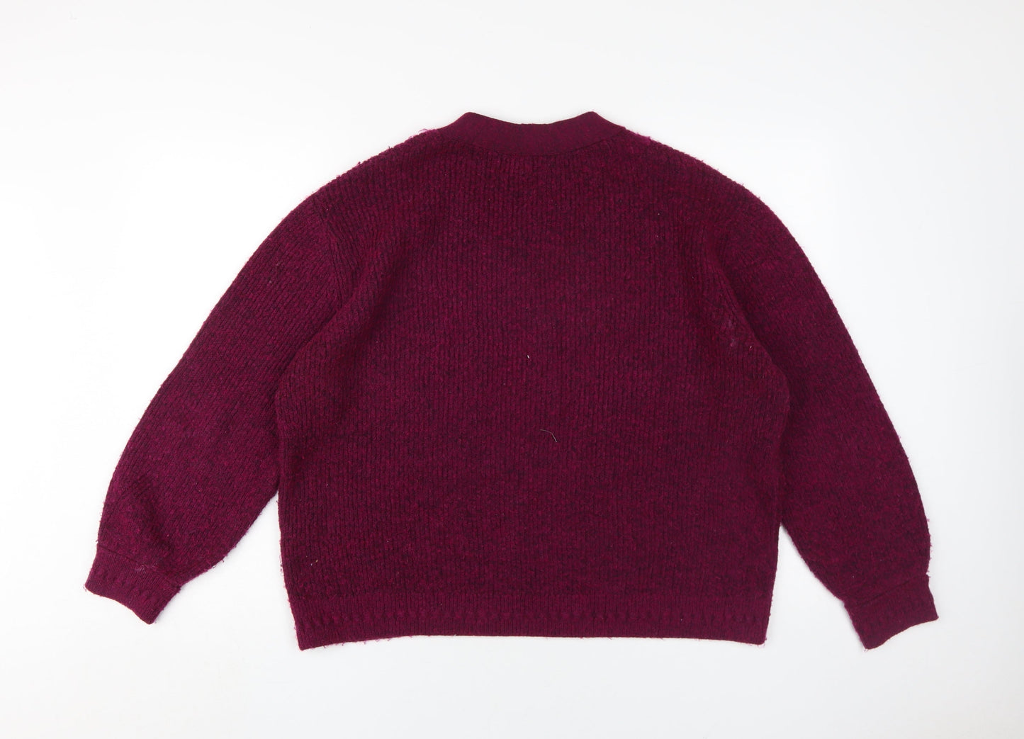 Womens UK Size L NEXT Red Henley Jumper