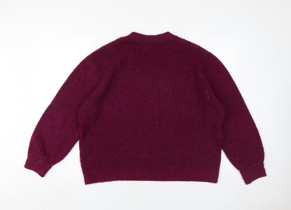 Womens UK Size L NEXT Red Henley Jumper