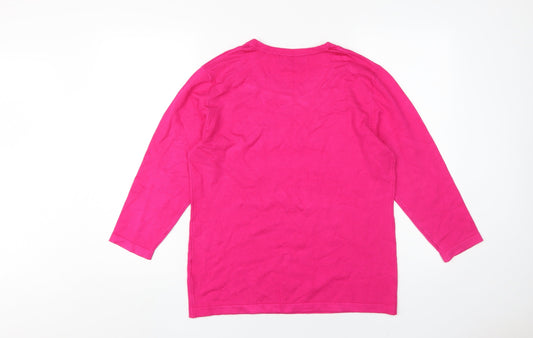 Autonomy Women's Pink Beaded Pullover Jumper M