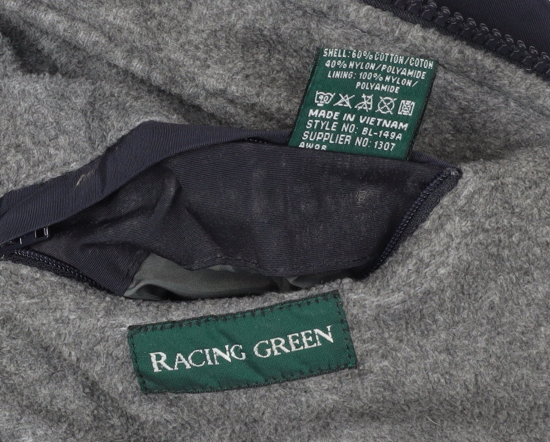 Mens UK Size M Racing Green Black Windbreaker Coat