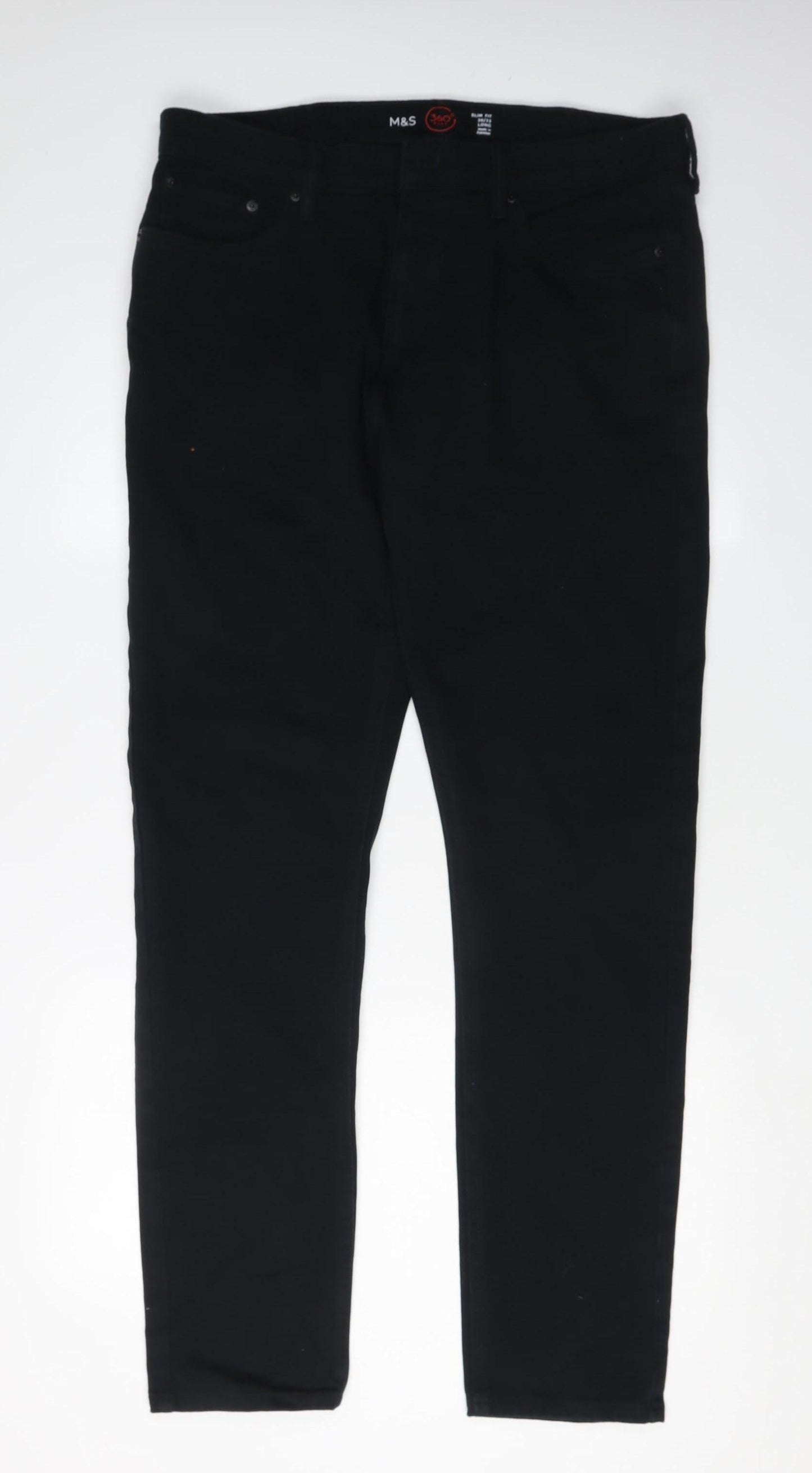 Marks and Spencer Men's Black Skinny Jeans, Size L