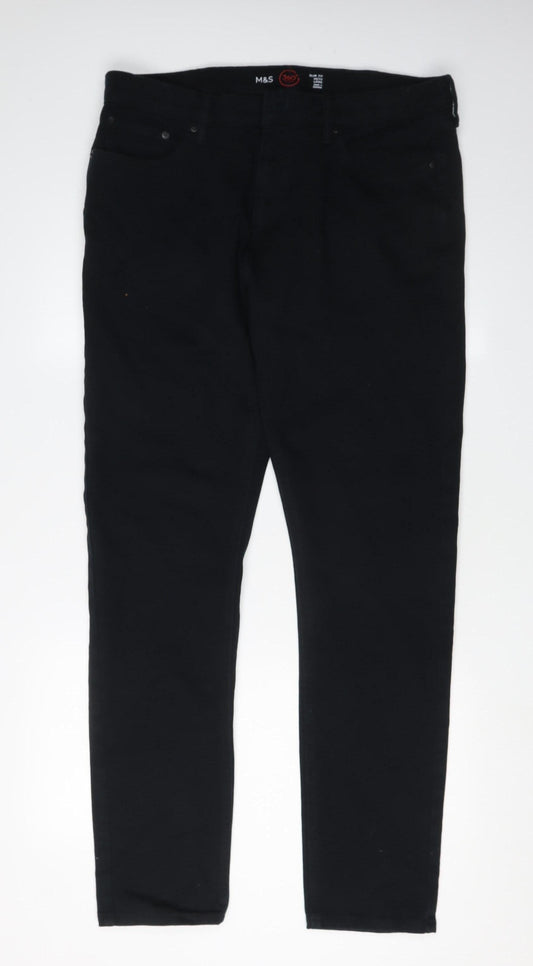 Marks and Spencer Men's Black Skinny Jeans, Size L