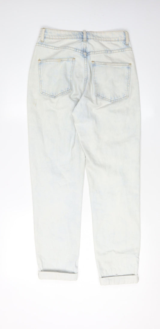 Boohoo Women’s Blue Mom Jeans Size 8, Relaxed Fit, High Rise
