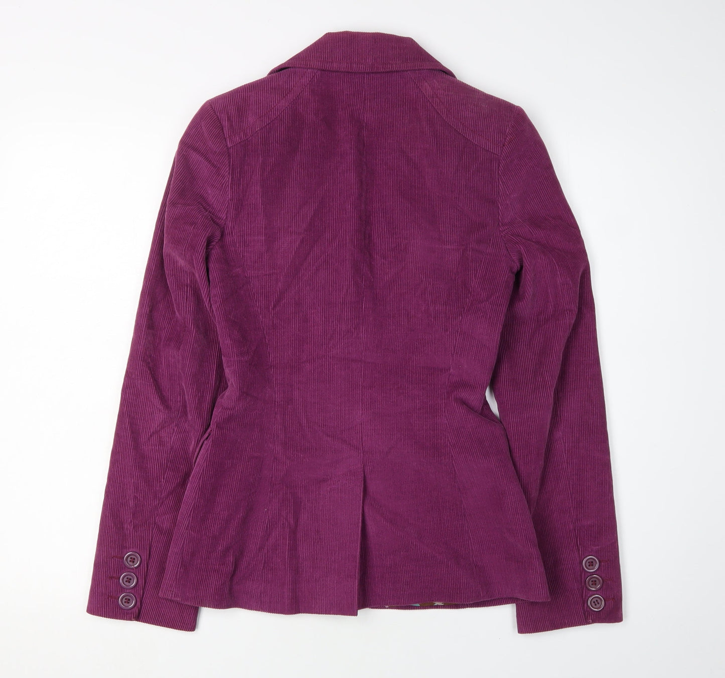 Topshop Women's Purple Suit Jacket Size 6 Corduroy Blazer