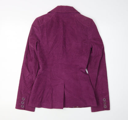 Topshop Women's Purple Suit Jacket Size 6 Corduroy Blazer