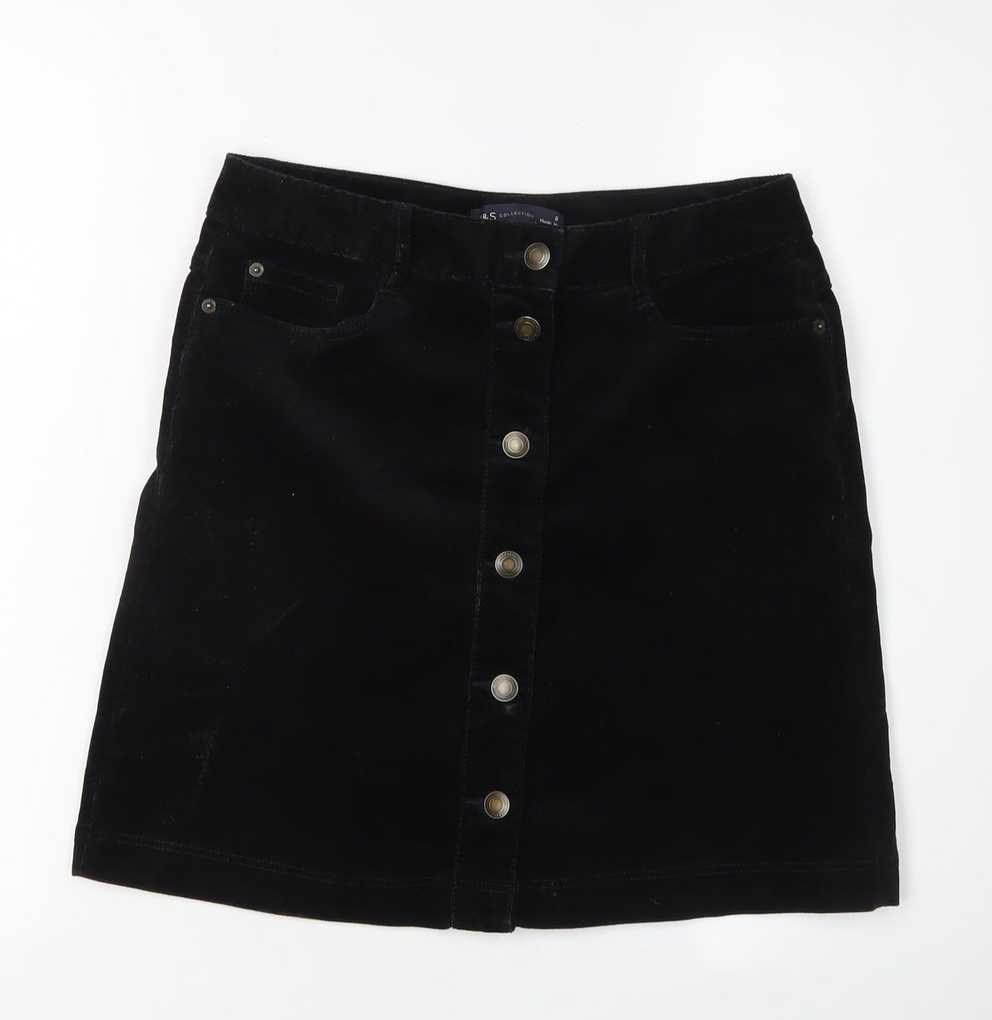 Marks and Spencer Black Women's Size 8 Button Skirt
