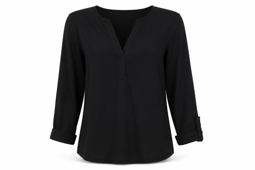 Womens UK Size XS Massimo Dutti Black Tunic Blouse