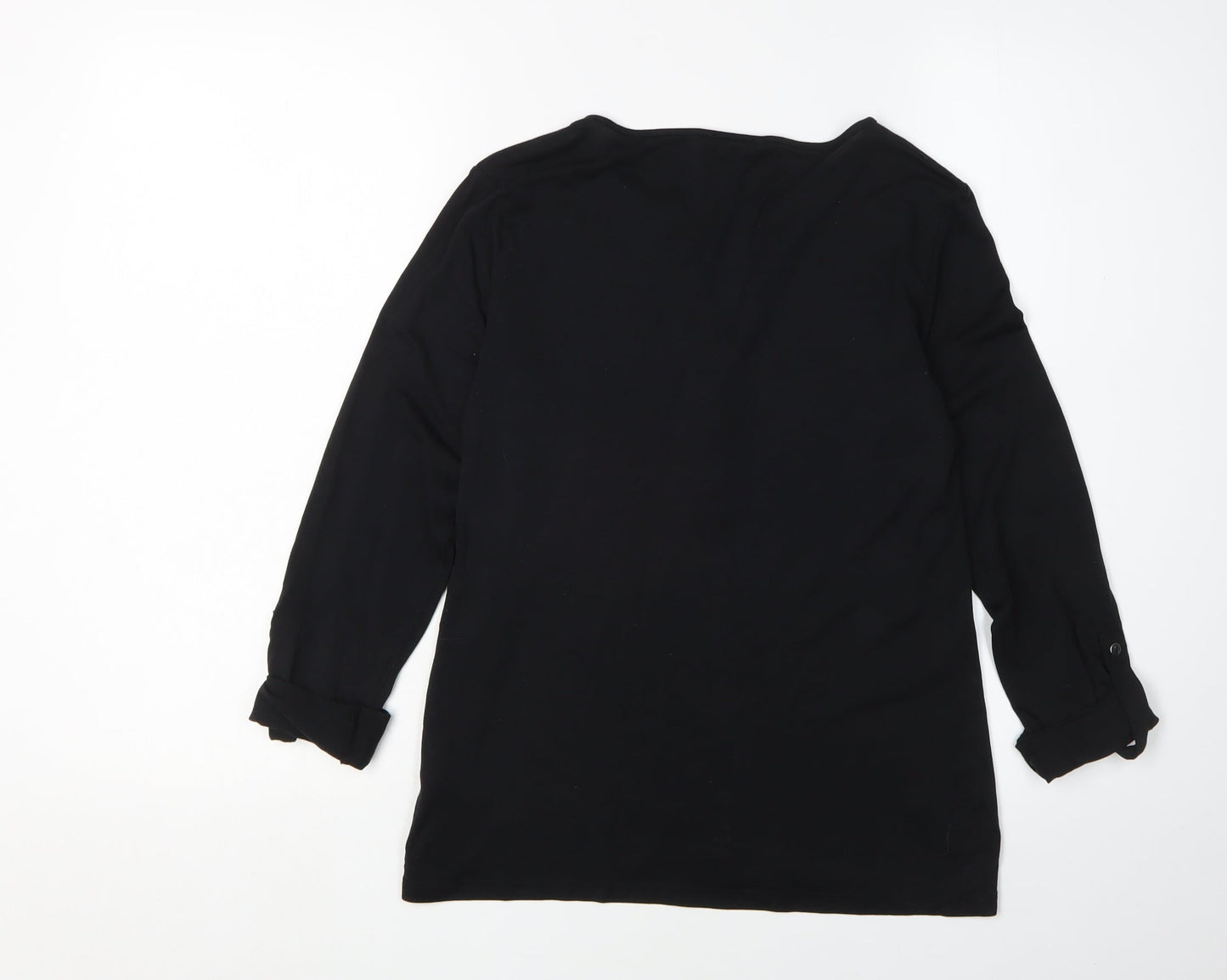 Womens UK Size XS Massimo Dutti Black Tunic Blouse