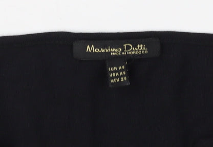 Womens UK Size XS Massimo Dutti Black Tunic Blouse