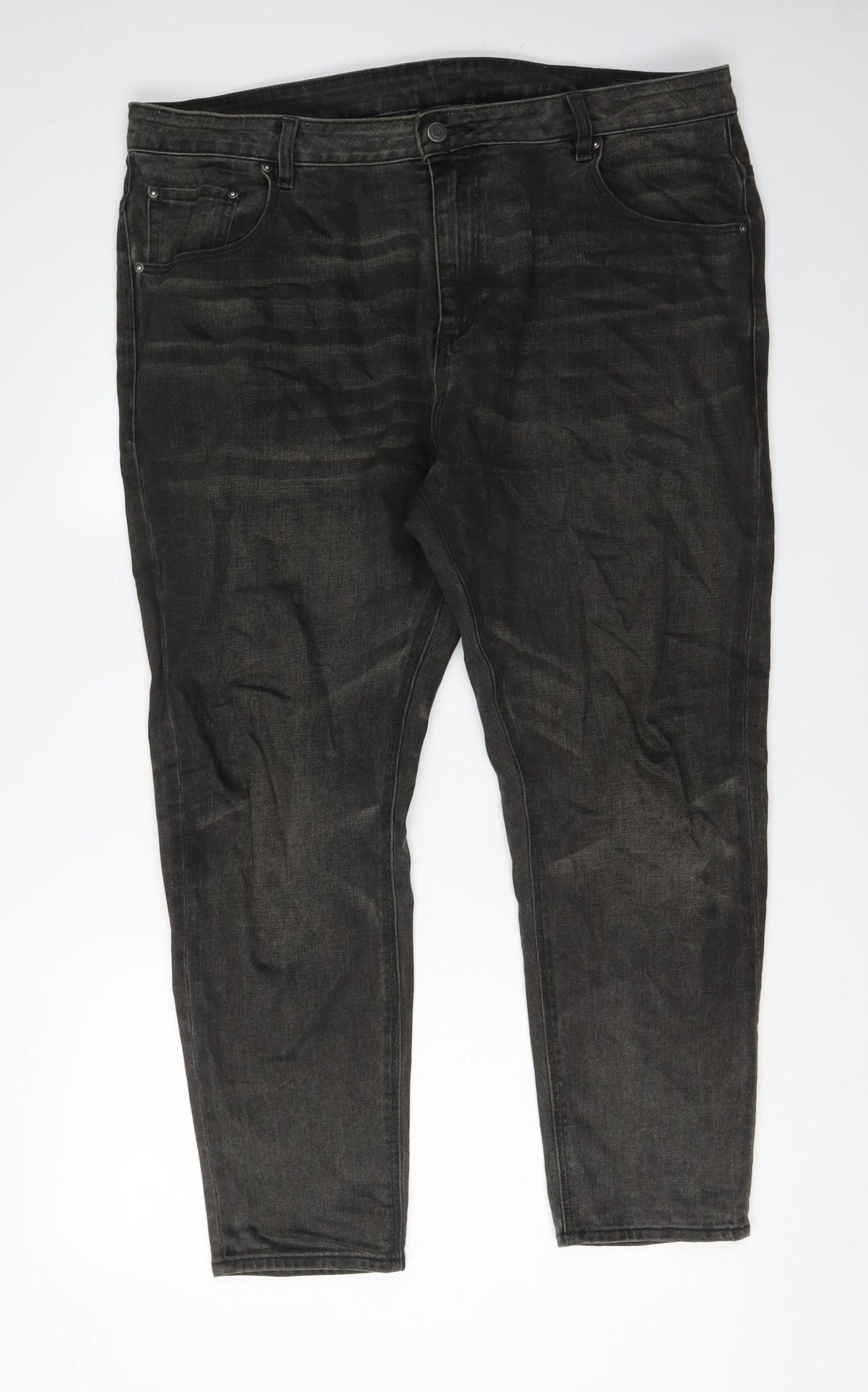 ASOS Men's Black Straight Jeans, Size 38, Dark Wash