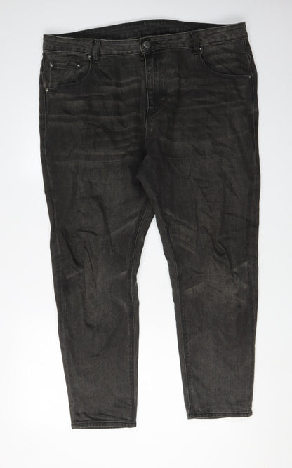 ASOS Men's Black Straight Jeans, Size 38, Dark Wash