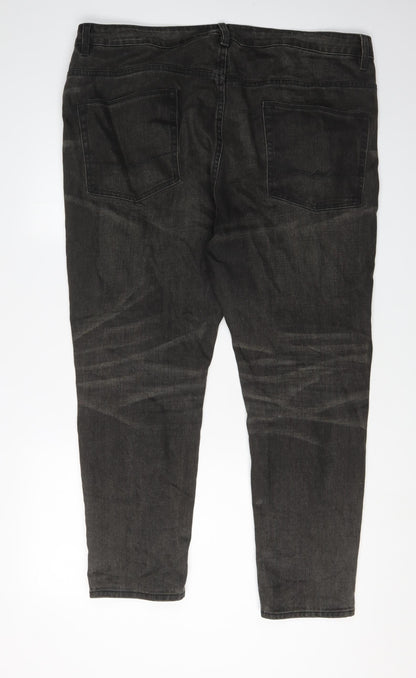 ASOS Men's Black Straight Jeans, Size 38, Dark Wash