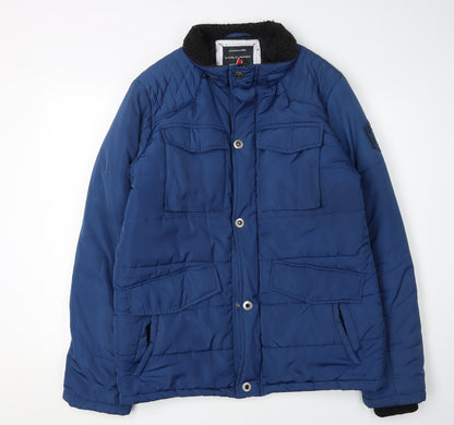 Mens UK Size L VOLCANO Blue Puffer Jacket