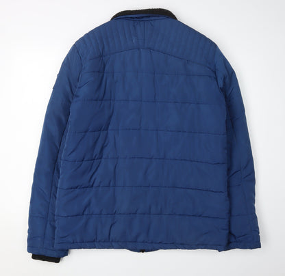 Mens UK Size L VOLCANO Blue Puffer Jacket
