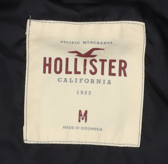 Mens UK Size M Hollister Black Bomber Jacket