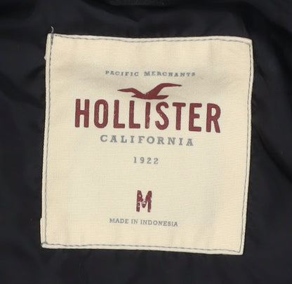Mens UK Size M Hollister Black Bomber Jacket