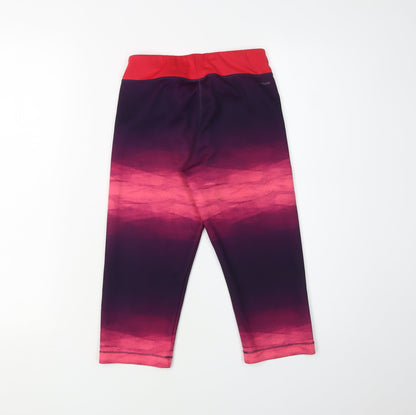 Adidas Girls Purple Cropped Leggings M - Athletic Style